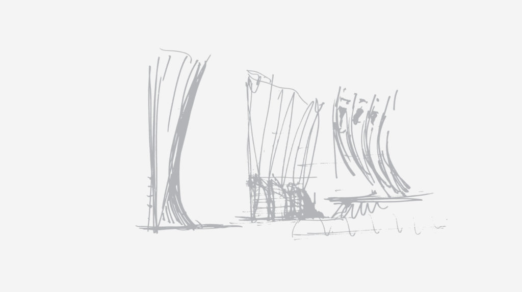 Inspirational sketch by acclaimed architect, Howard F. Elkus