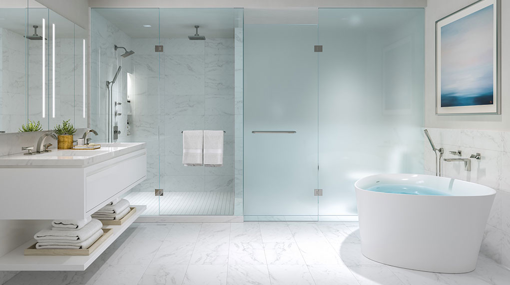 View of a bathroom at St. Regis Boston, The Residences.