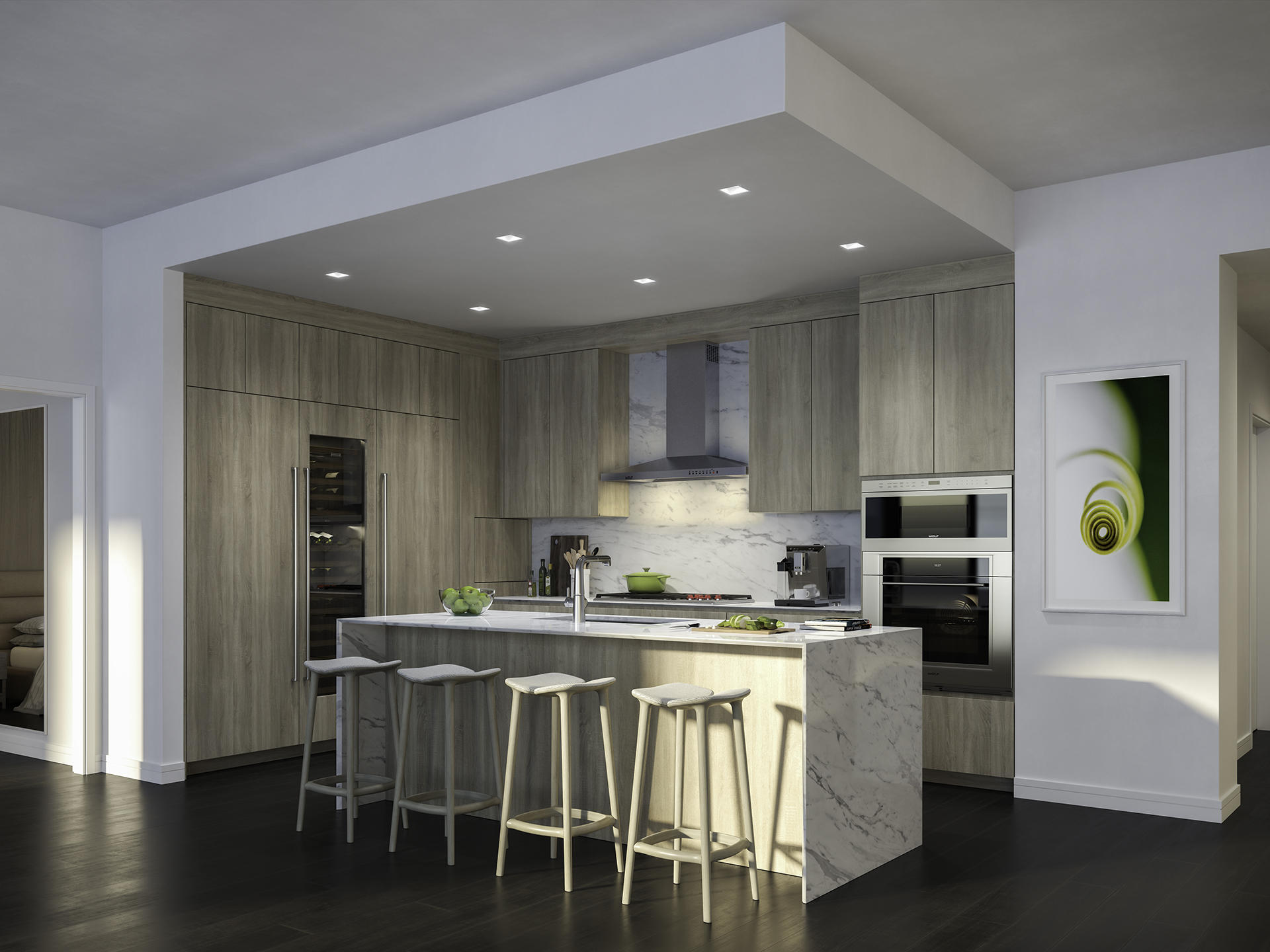 View of a kitchen at St. Regis Boston, The Residences.